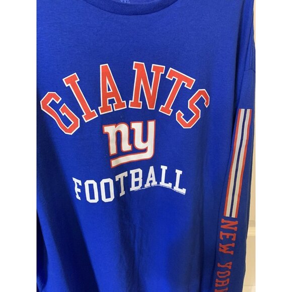 New York Giants Football Men’s Sz XXL NFL Team Apparel long sleeve t‎ Shirt Blue - Picture 1 of 6